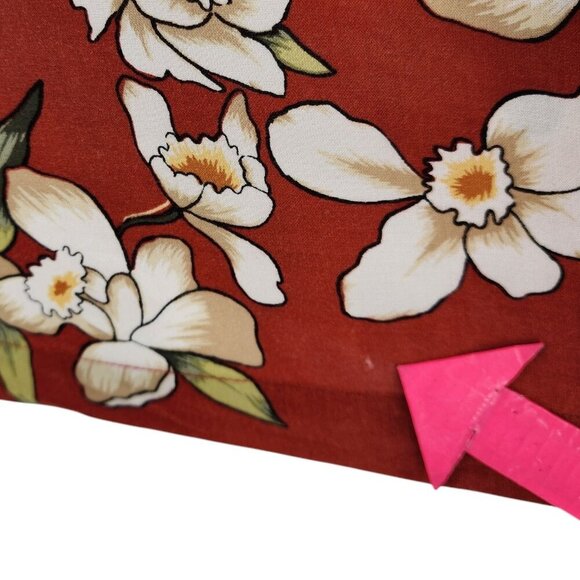 Vintage OP Ocean Pacific Tropical Floral Burnt Orange Hawaiian Shirt Mens XXL - Picture 7 of 10